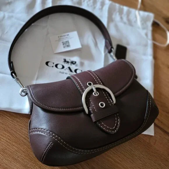 極美品 Coach Soho Brown Shoulder Hand Bag COACH Soho Bag Signature Jacquard Shoulder Bag CJ814 Brown Multi